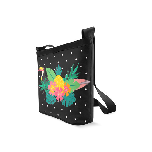 Tropical Hibiscus Floral Toucan Pineapple Monstera Crossbody Bags (Model 1613)