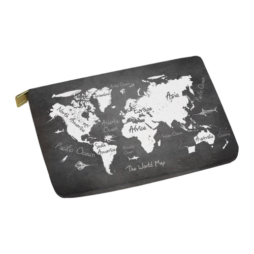 world map Carry-All Pouch 12.5''x8.5''