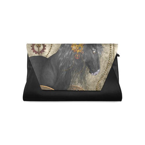 Beautiful wild horse with steampunk elements Clutch Bag (Model 1630)