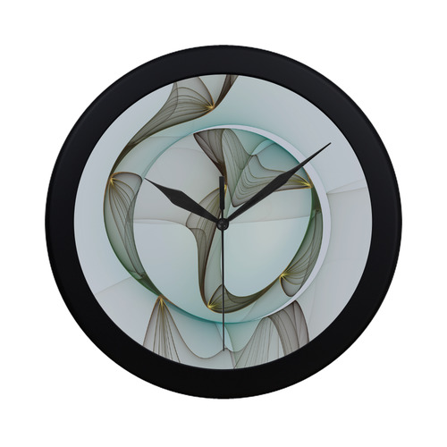Abstract Modern Turquoise Brown Gold Elegance Circular Plastic Wall clock