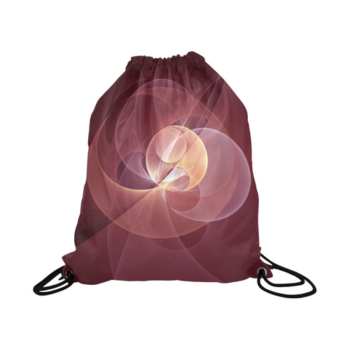 Movement Abstract Modern Wine Red Pink Fractal Art Large Drawstring Bag Model 1604 (Twin Sides)  16.5"(W) * 19.3"(H)