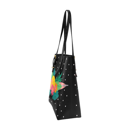 Tropical Hibiscus Floral Toucan Pineapple Monstera Euramerican Tote Bag/Small (Model 1655)