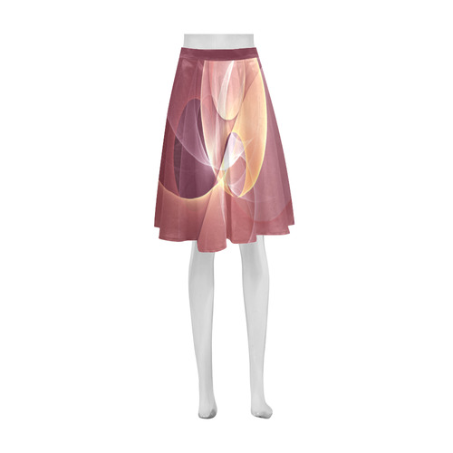 Movement Abstract Modern Wine Red Pink Fractal Art Athena Women's Short Skirt (Model D15)
