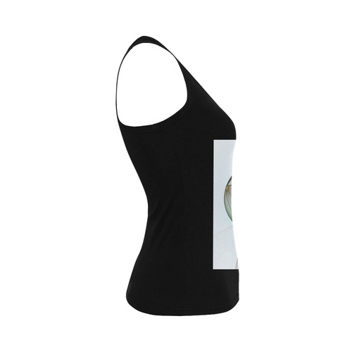 Abstract Modern Turquoise Brown Gold Elegance Women's Shoulder-Free Tank Top (Model T35)