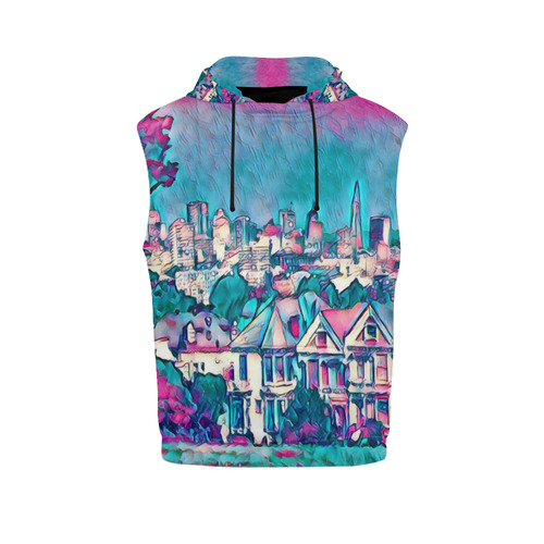 Impressive Travel -San Francisco 2 by JamColors All Over Print Sleeveless Hoodie for Men (Model H15)