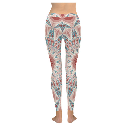 Modern Kaleidoscope Mandala Fractal Art Graphic Women's Low Rise Leggings (Invisible Stitch) (Model L05)