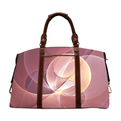 Movement Abstract Modern Wine Red Pink Fractal Art Classic Travel Bag (Model 1643) Remake