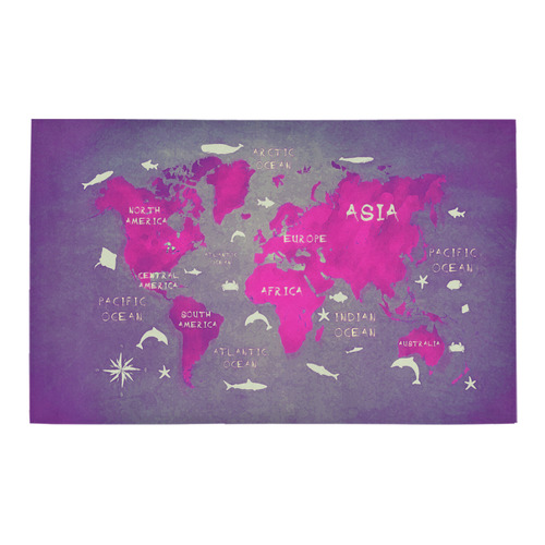 world map Bath Rug 20''x 32''