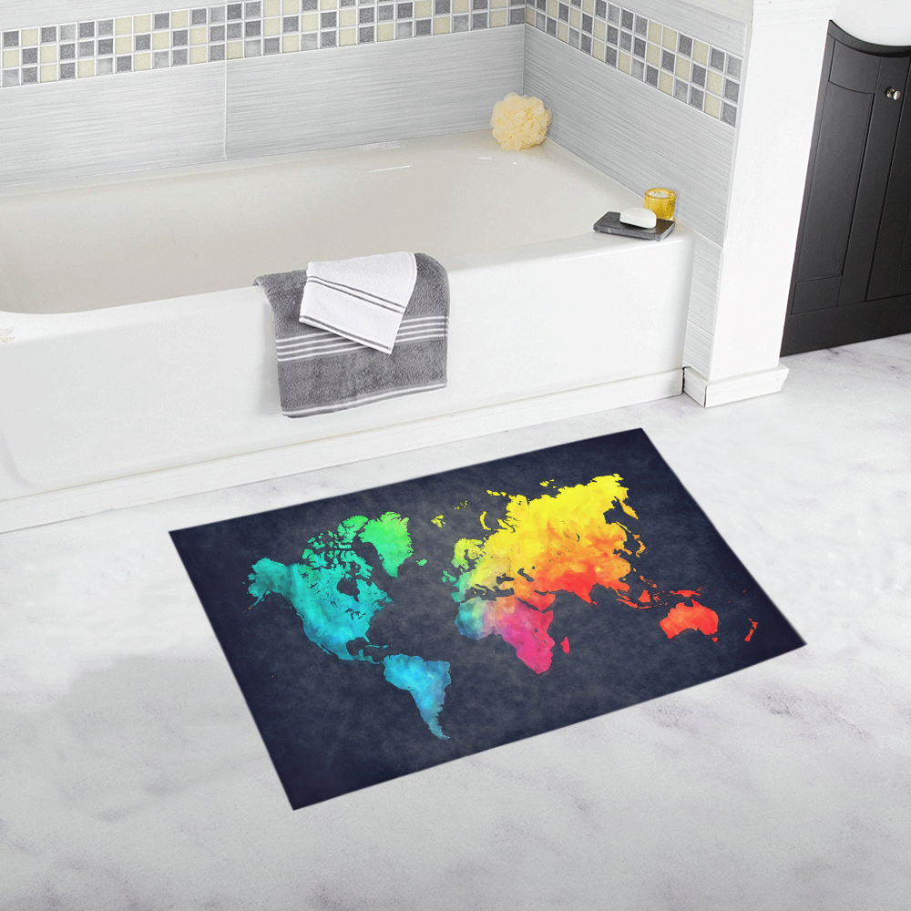 world map Bath Rug 20''x 32'' ID D1697359