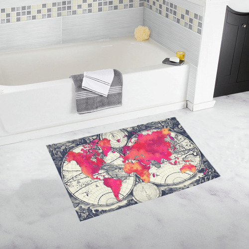 world map 28 Bath Rug 20''x 32''