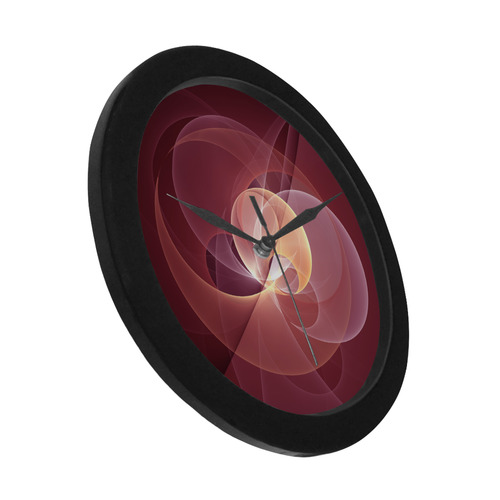 Movement Abstract Modern Wine Red Pink Fractal Art Circular Plastic Wall clock