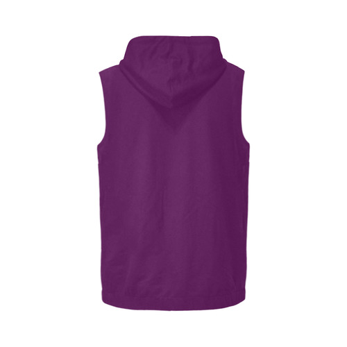 protection in purple colors All Over Print Sleeveless Zip Up Hoodie for Men (Model H16)