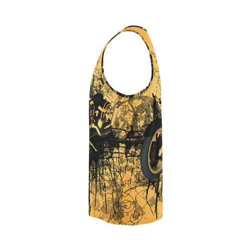 Steampunk, awesome motorcycle with floral elements All Over Print Tank Top for Men (Model T43)