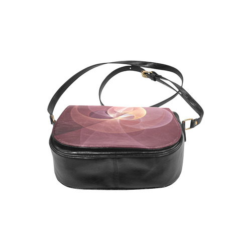 Movement Abstract Modern Wine Red Pink Fractal Art Classic Saddle Bag/Small (Model 1648)