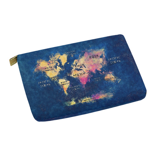 world map oceans and continents Carry-All Pouch 12.5''x8.5''