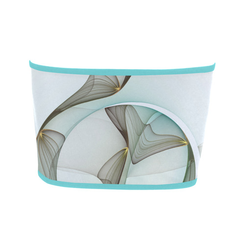 Abstract Modern Turquoise Brown Gold Elegance Bandeau Top