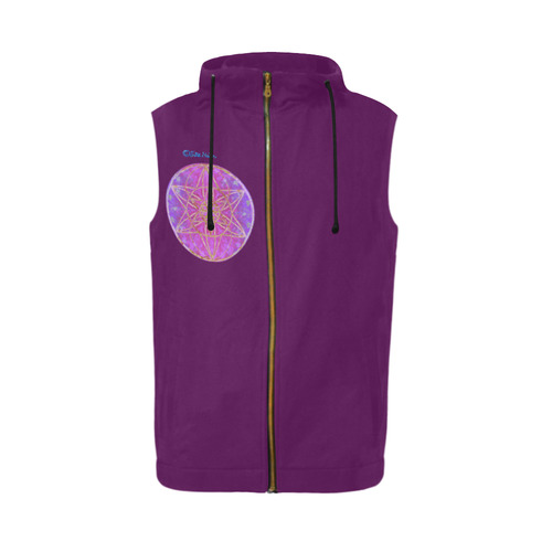 protection in purple colors All Over Print Sleeveless Zip Up Hoodie for Men (Model H16)