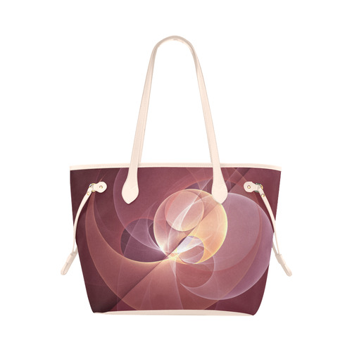 Movement Abstract Modern Wine Red Pink Fractal Art Clover Canvas Tote Bag (Model 1661)