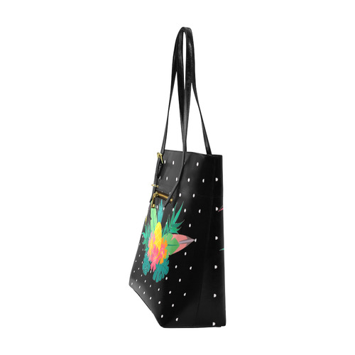 Tropical Hibiscus Floral Toucan Pineapple Monstera Euramerican Tote Bag/Small (Model 1655)