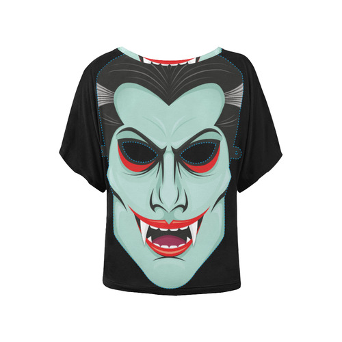 Vampire Mask Women's Batwing-Sleeved Blouse T shirt (Model T44)