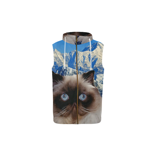 Himalayan Cat All Over Print Sleeveless Zip Up Hoodie for Kid (Model H16)