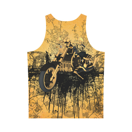 Steampunk, awesome motorcycle with floral elements All Over Print Tank Top for Men (Model T43)