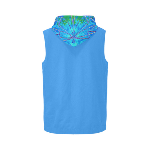 protection in nature colors-teal, blue and green All Over Print Sleeveless Zip Up Hoodie for Men (Model H16)