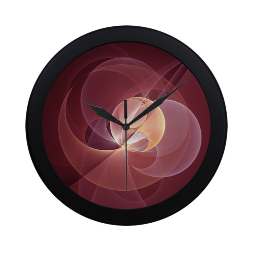 Movement Abstract Modern Wine Red Pink Fractal Art Circular Plastic Wall clock