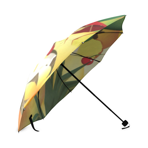 Tropical Floral Watercolor Pineapple Coconut Foldable Umbrella (Model U01)