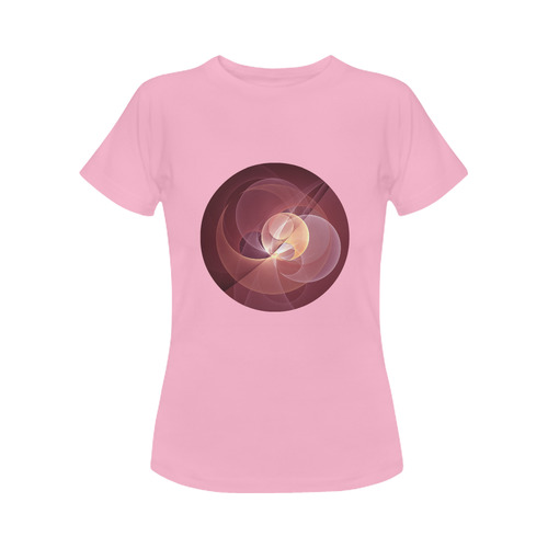 Movement Abstract Modern Wine Red Pink Fractal Art Women's Classic T-Shirt (Model T17）