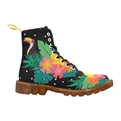 Tropical Hibiscus Floral Toucan Pineapple Monstera Martin Boots For Women Model 1203H