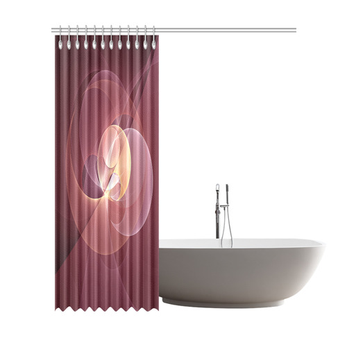 Movement Abstract Modern Wine Red Pink Fractal Art Shower Curtain 72"x84"