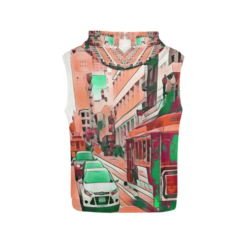 Impressive Travel -San Francisco by JamColors All Over Print Sleeveless Hoodie for Men (Model H15)