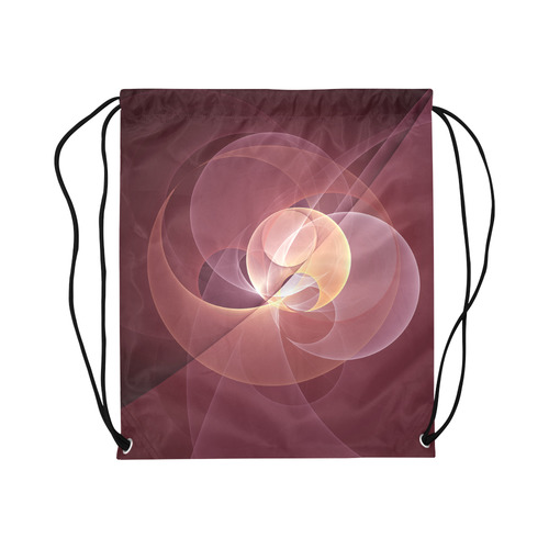 Movement Abstract Modern Wine Red Pink Fractal Art Large Drawstring Bag Model 1604 (Twin Sides)  16.5"(W) * 19.3"(H)