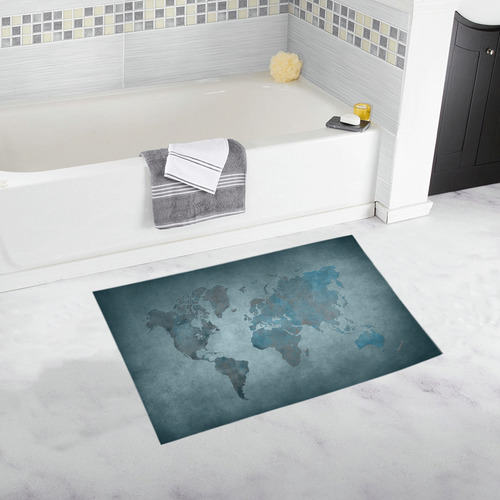 world map 35 Bath Rug 20''x 32''