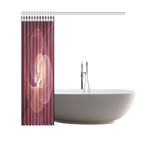 Movement Abstract Modern Wine Red Pink Fractal Art Shower Curtain 69"x70"