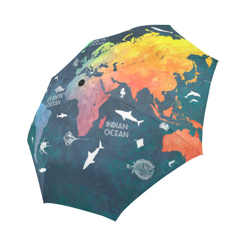 world map Auto-Foldable Umbrella (Model U04)