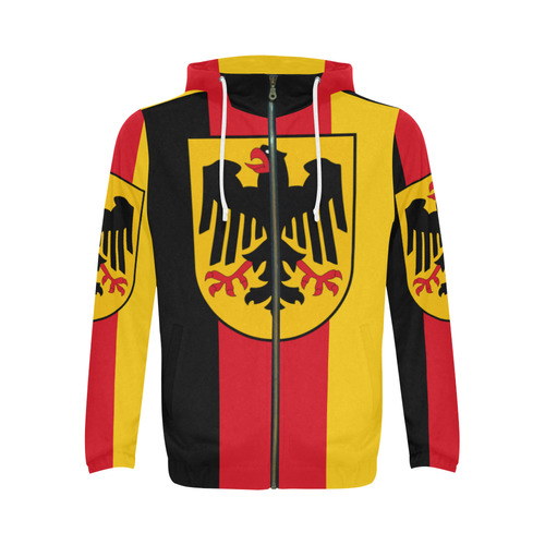 Germany (Hanging flag) All Over Print Full Zip Hoodie for Men (Model H14)