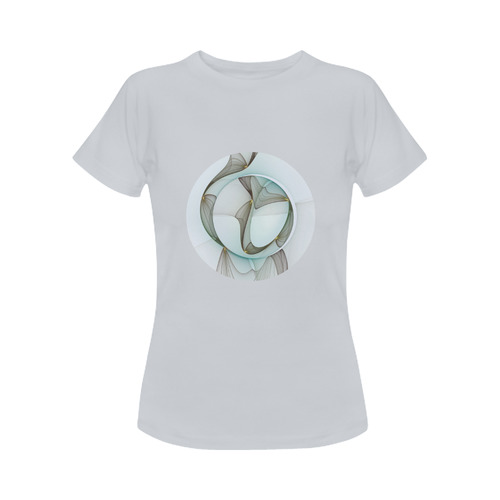 Abstract Modern Turquoise Brown Gold Elegance Women's Classic T-Shirt (Model T17）