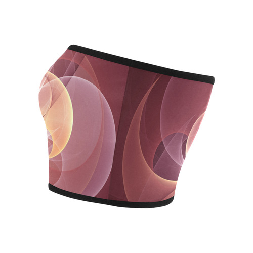 Movement Abstract Modern Wine Red Pink Fractal Art Bandeau Top