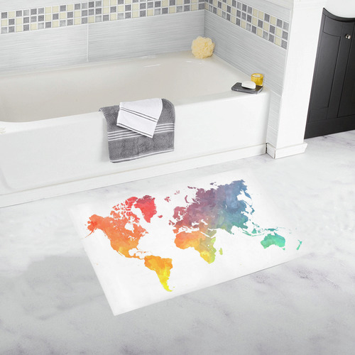 world map 15 Bath Rug 20''x 32''