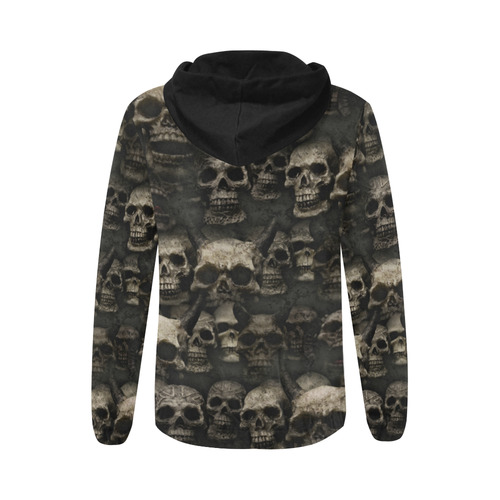 Crypt of the devilish dead skull All Over Print Full Zip Hoodie for Women (Model H14)