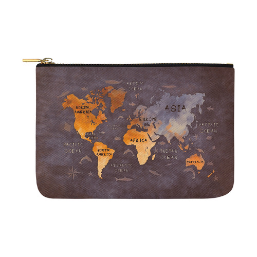 world map Carry-All Pouch 12.5''x8.5''