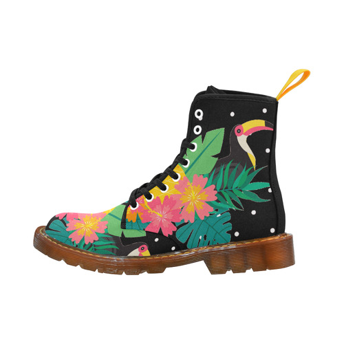 Tropical Hibiscus Floral Toucan Pineapple Monstera Martin Boots For Women Model 1203H