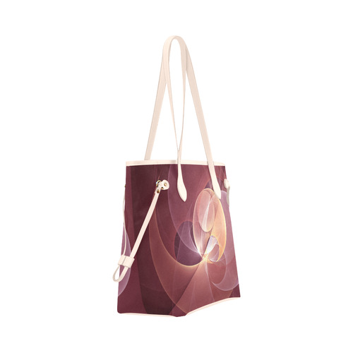 Movement Abstract Modern Wine Red Pink Fractal Art Clover Canvas Tote Bag (Model 1661)