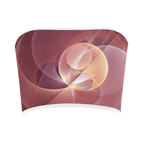 Movement Abstract Modern Wine Red Pink Fractal Art Bandeau Top