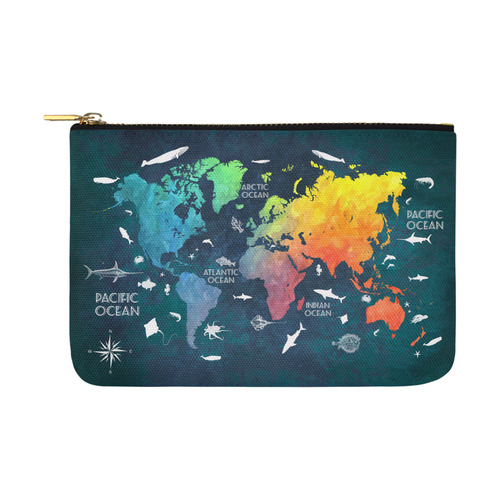 world map Carry-All Pouch 12.5''x8.5''