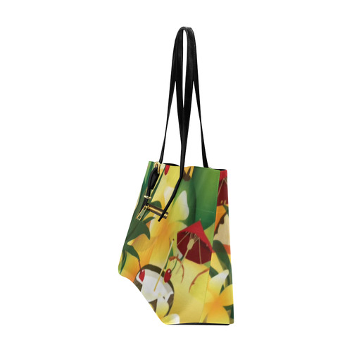 Tropical Floral Watercolor Pineapple Coconut Euramerican Tote Bag/Large (Model 1656)