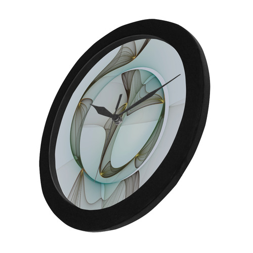 Abstract Modern Turquoise Brown Gold Elegance Circular Plastic Wall clock