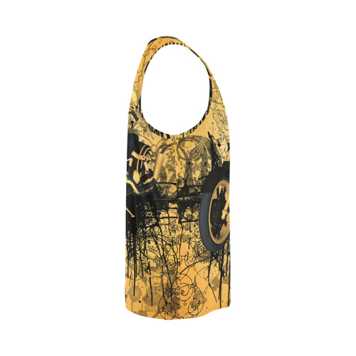 Steampunk, awesome motorcycle with floral elements All Over Print Tank Top for Men (Model T43)